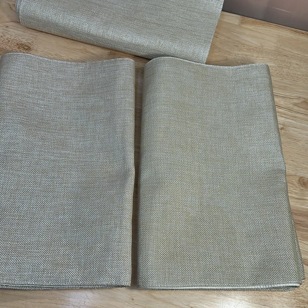 Pier 1 2 14 x 72” Cream/Gold Shimmer table runners EUC